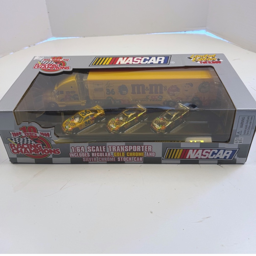 Racing Champions NASCAR M&Ms Transporter 3 Car Set 1:64 Limited Edition 20039-R0